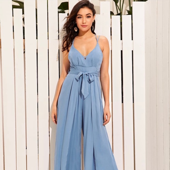 light blue formal jumpsuit